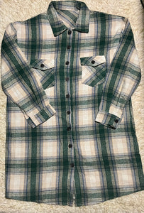 Plus Plaid Long Shacket