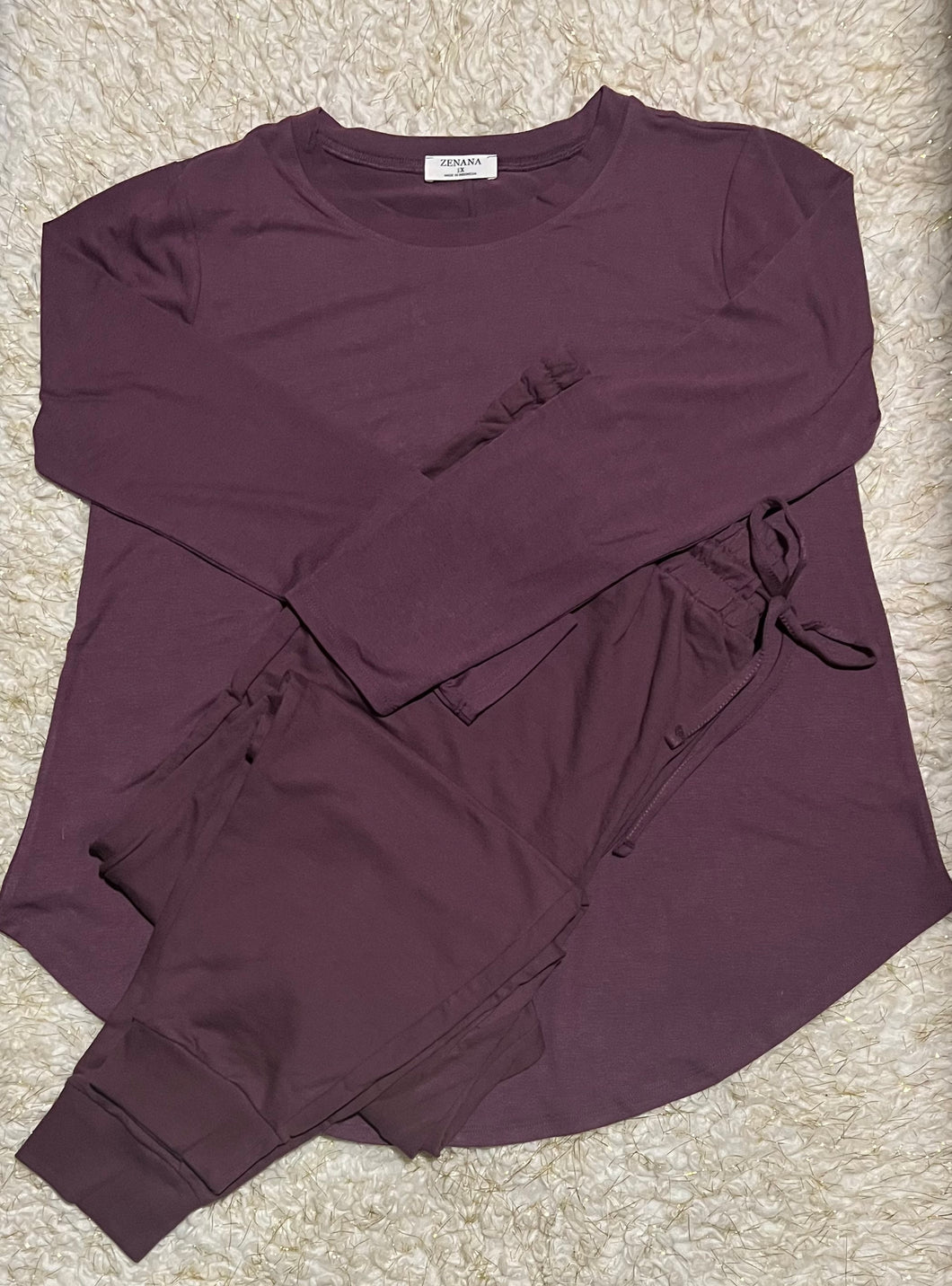 Plus Joggers Set Eggplant